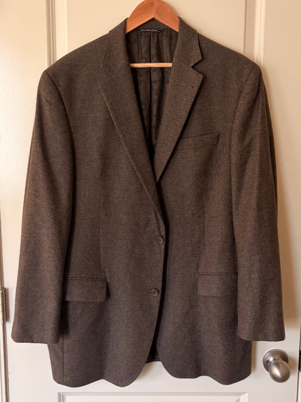 Share Jack Victor 42L Pure Cashmere Sport Coat Brown Herringbone Italy Fabric Ca